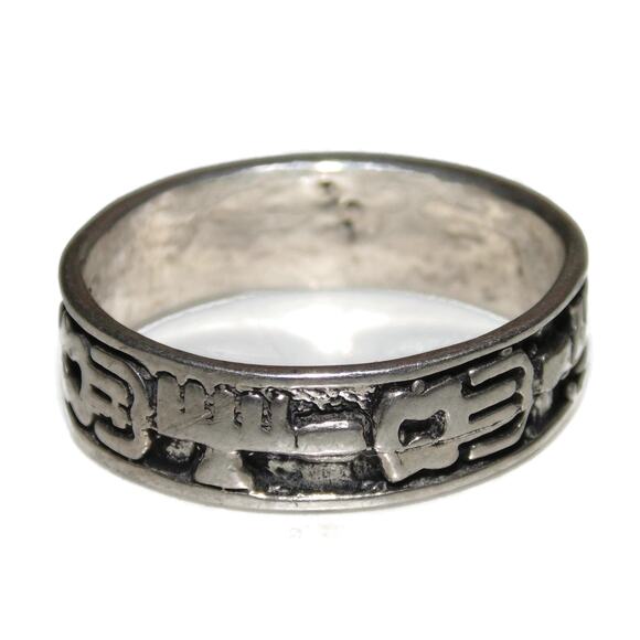 925 Vintage Estate Sterling Silver Ring Band Men Wide Rocker Biker Size 11 - Picture 1 of 4